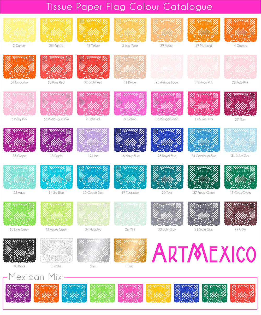 Papel Picado para Fiesta de Bodas Personalizado en Colores Personalizados