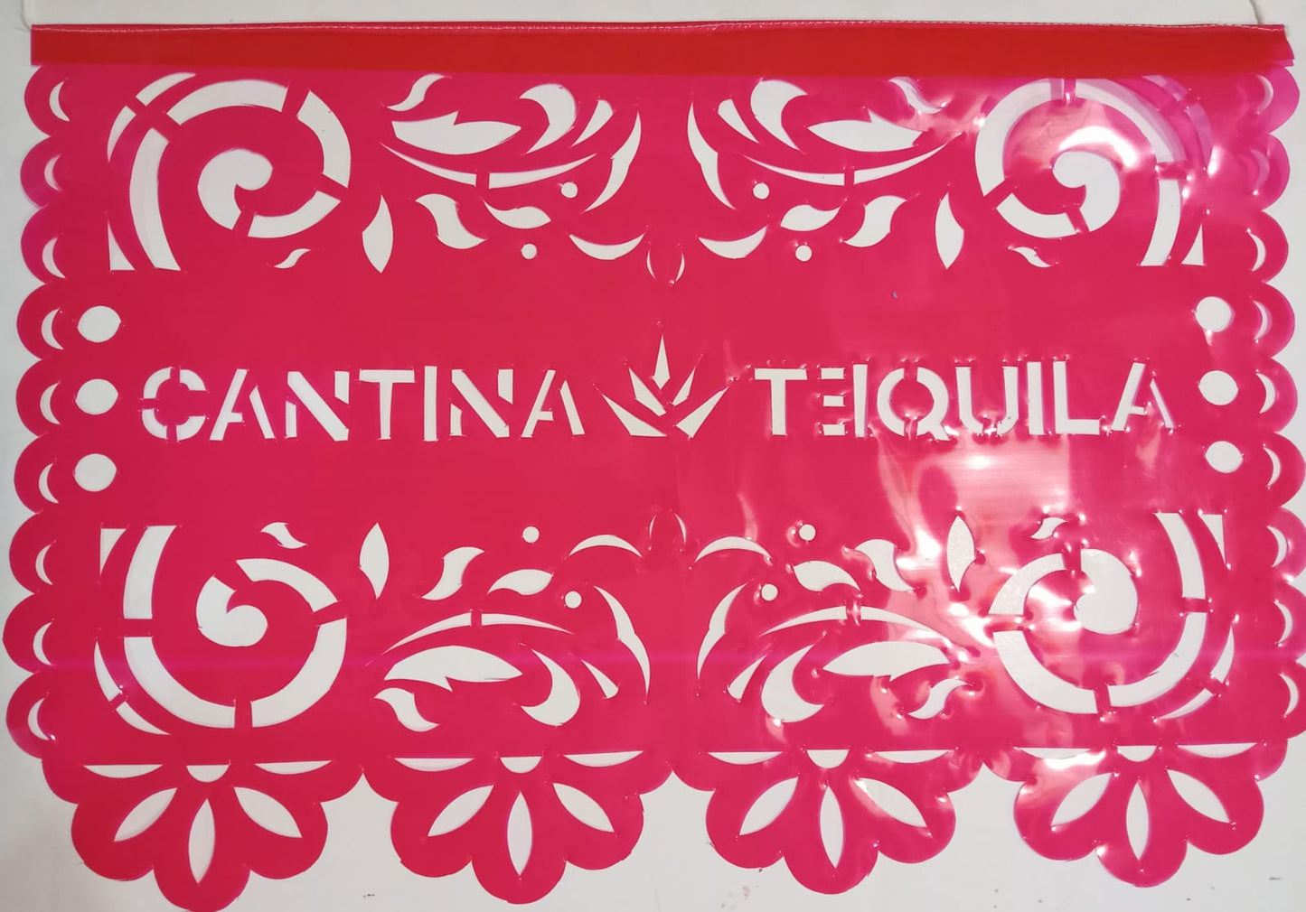 custom papel picado plastic flags we made for our client CANTINA TEQUILA