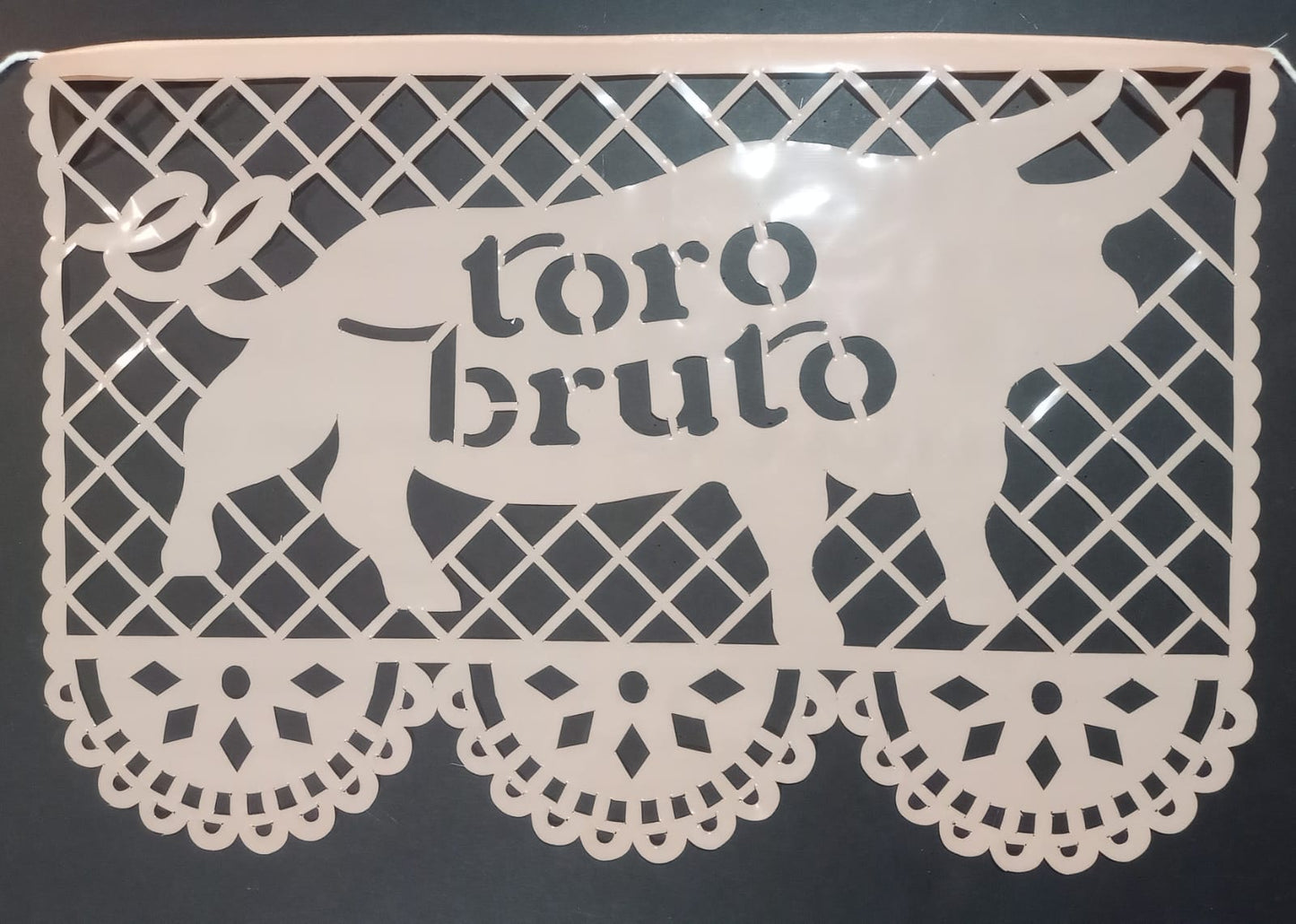 custom papel picado plastic flag we made for our client