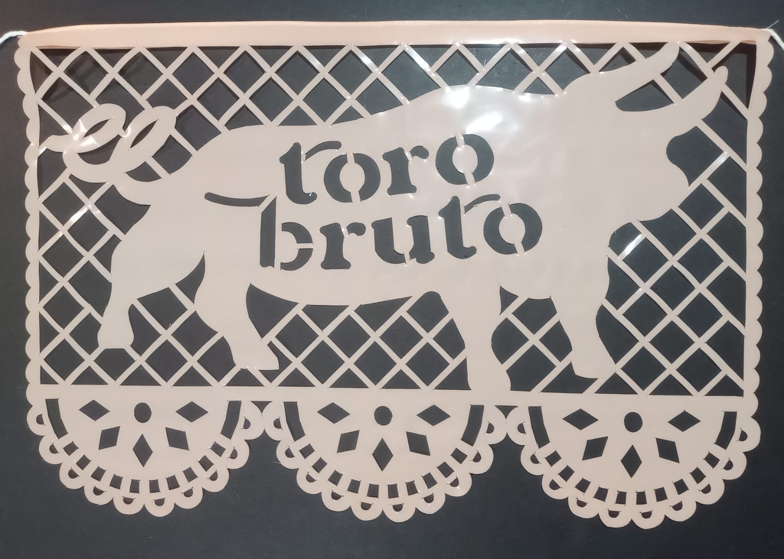 custom papel picado plastic flag we made for our client