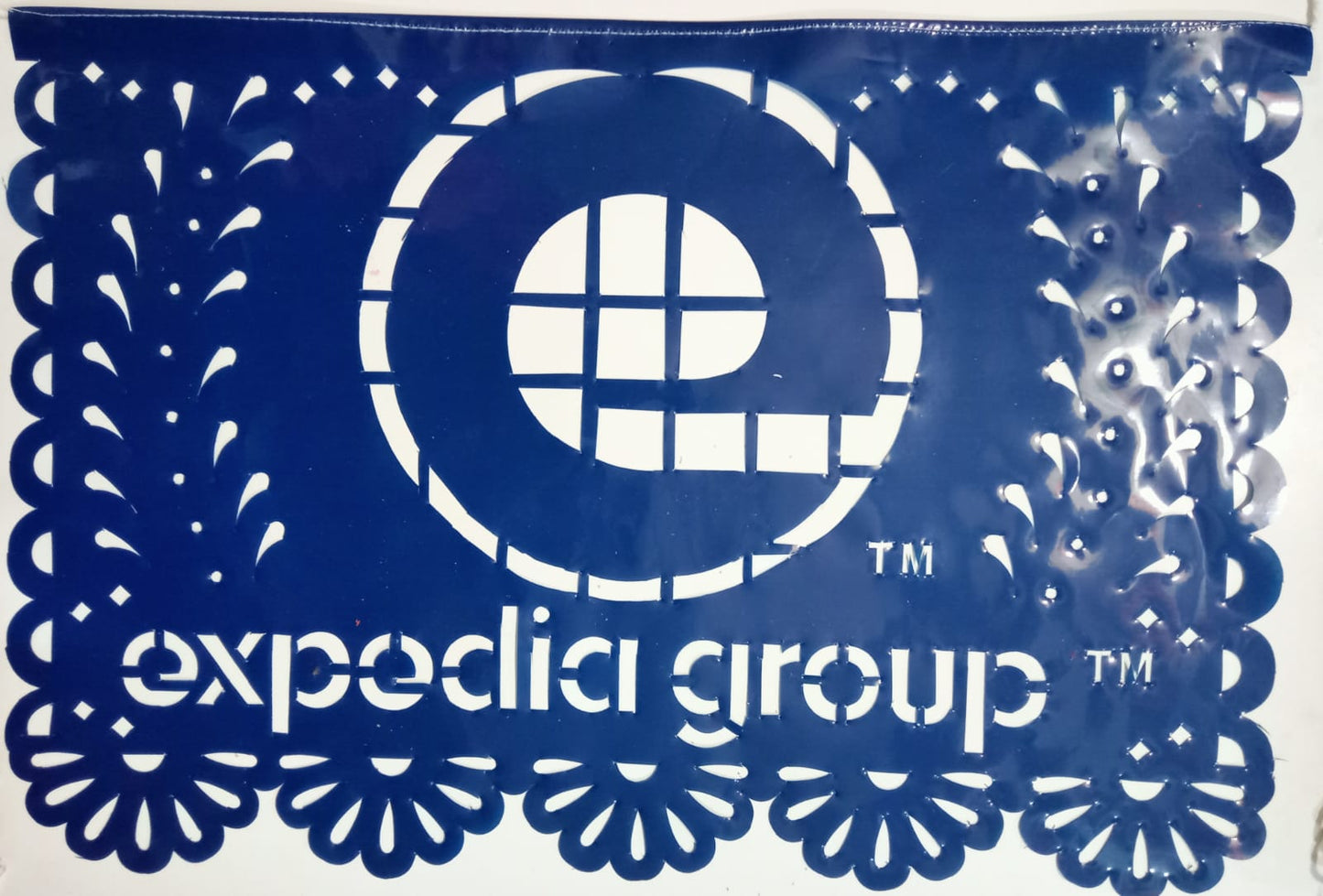 custom papel picado plastic flag we made for our client Expedia