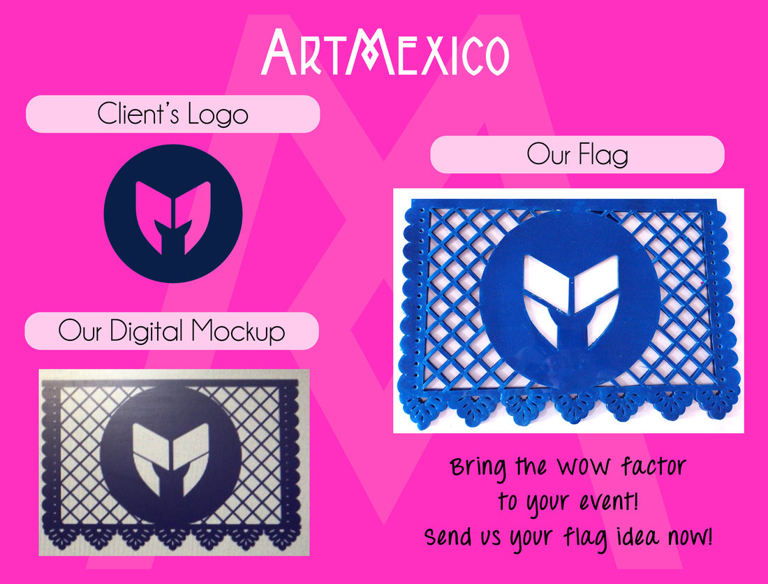 custom papel picado plastic flag we made for our client