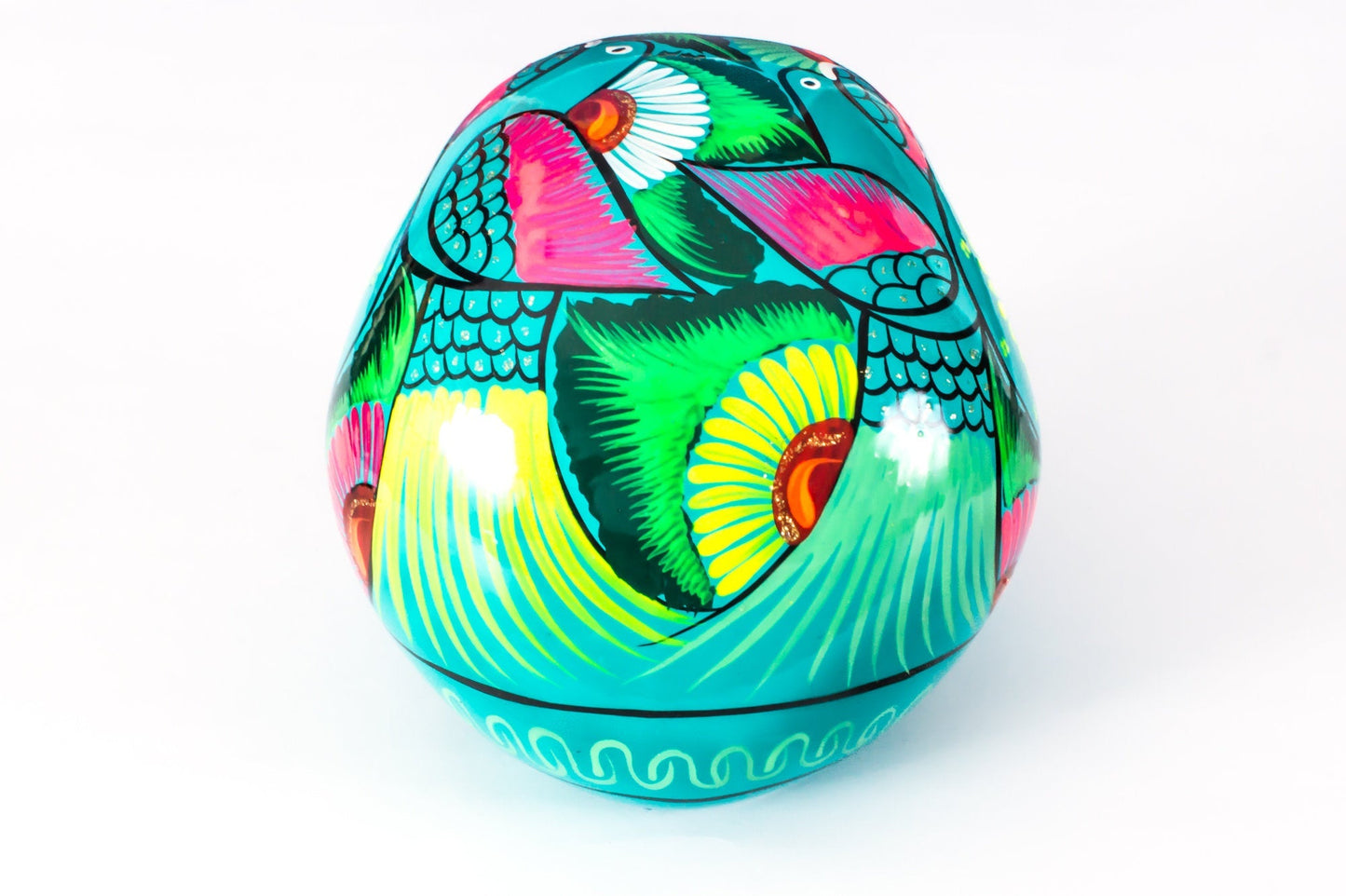 Large Ceramic Skulls Wholesale x 6 | Hand-painted With Love In Mexico By Traditional Huichol Artist - ARTMEXICO