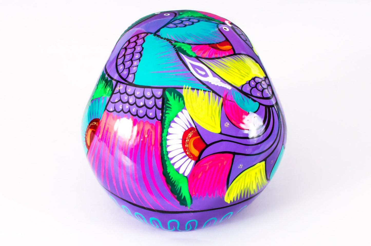 Large Ceramic Skulls Wholesale x 6 | Hand-painted With Love In Mexico By Traditional Huichol Artist - ARTMEXICO