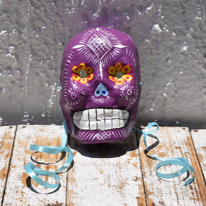 dark lilac mexican skull mask day of the dead decorations