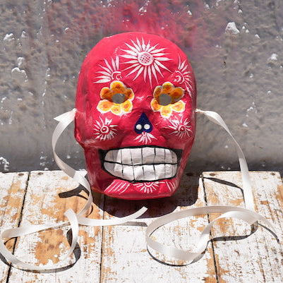 fuchsia pink mexican skull mask day of the dead decorations