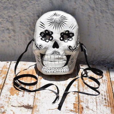 white mexican skull mask day of the dead decorations