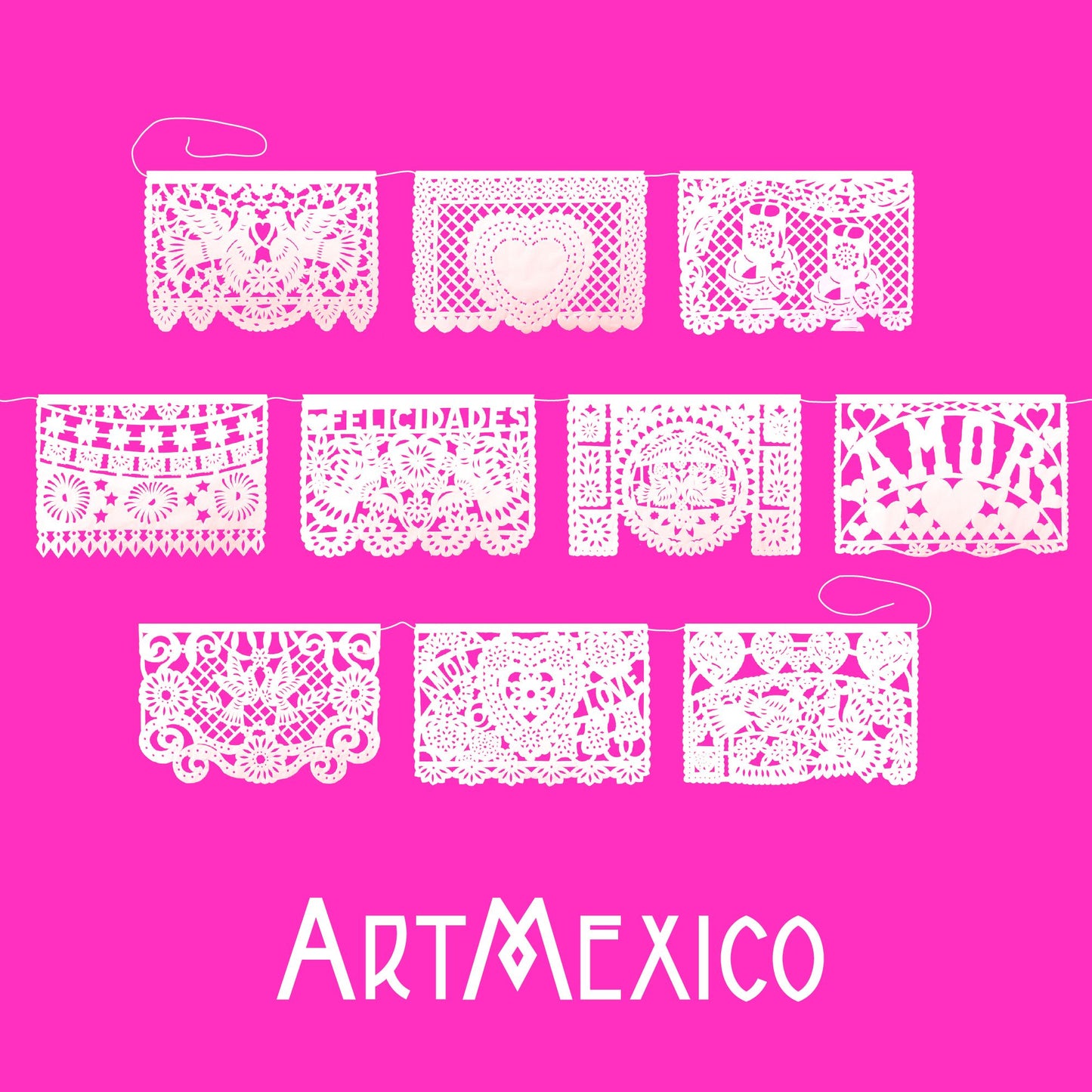 mexican wedding papel picado flag designs