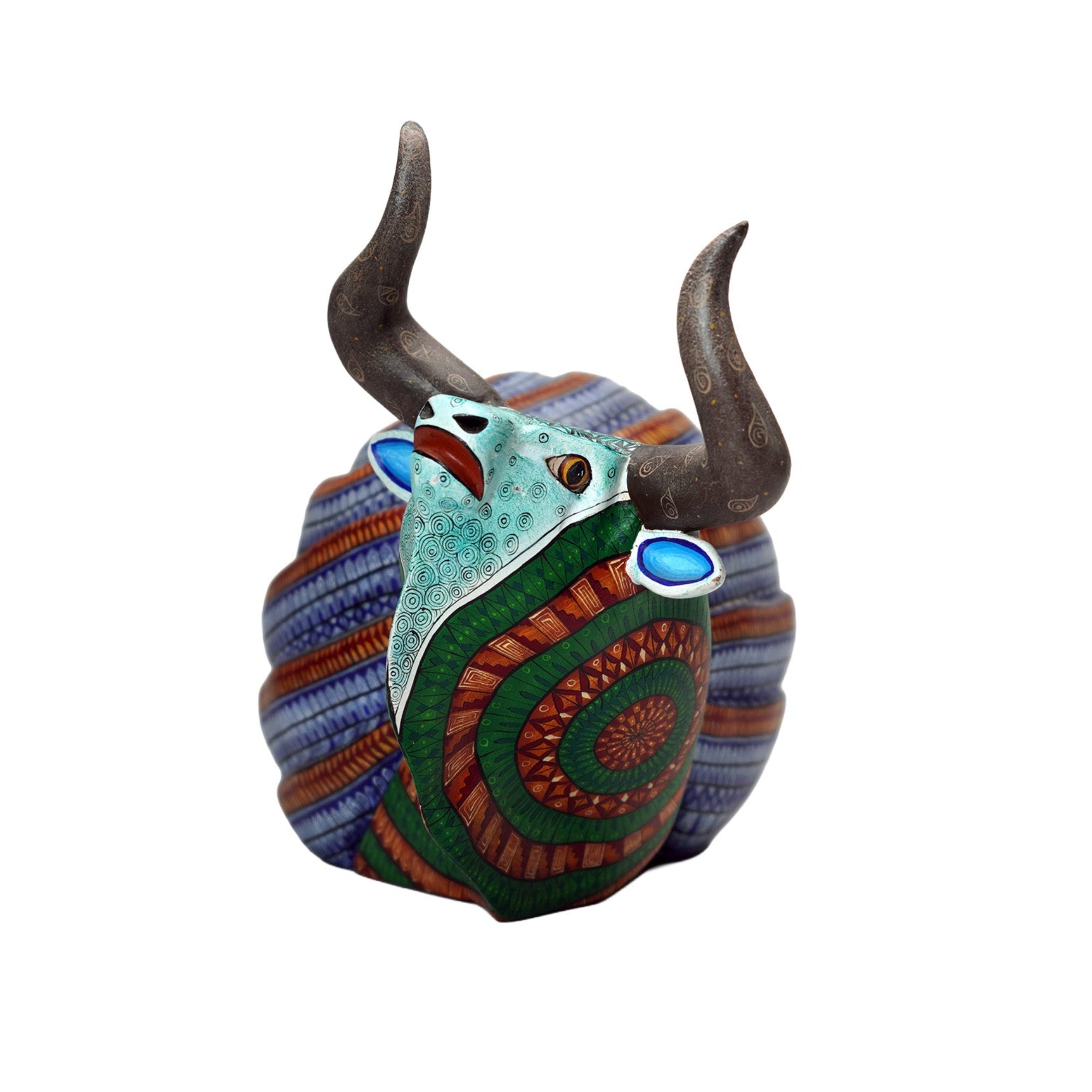 Alebrije Oaxacan Wood Carving Bull Snail Guardian | ArtMexico