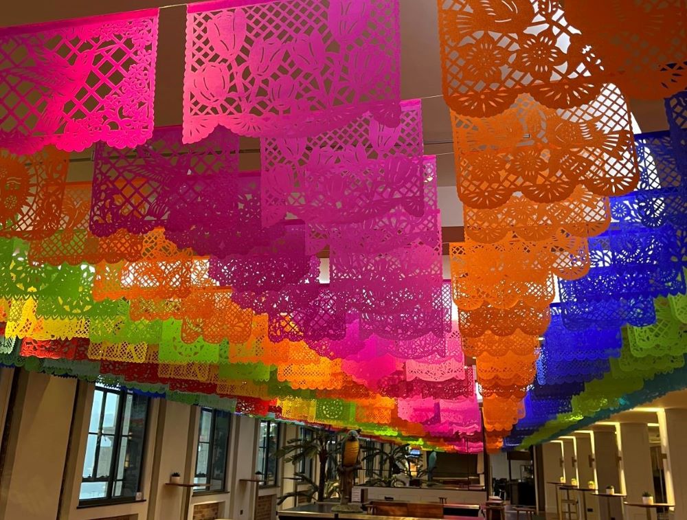 How much bunting to order & papel picado hanging style: ALL STYLES