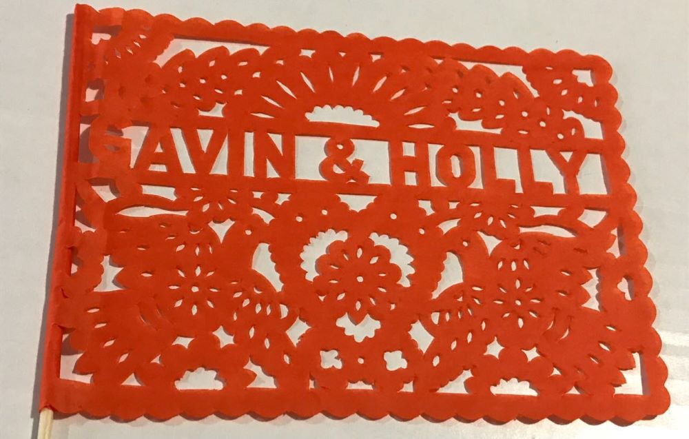 Personalised Wedding Favours Papel Picado Waving Flags