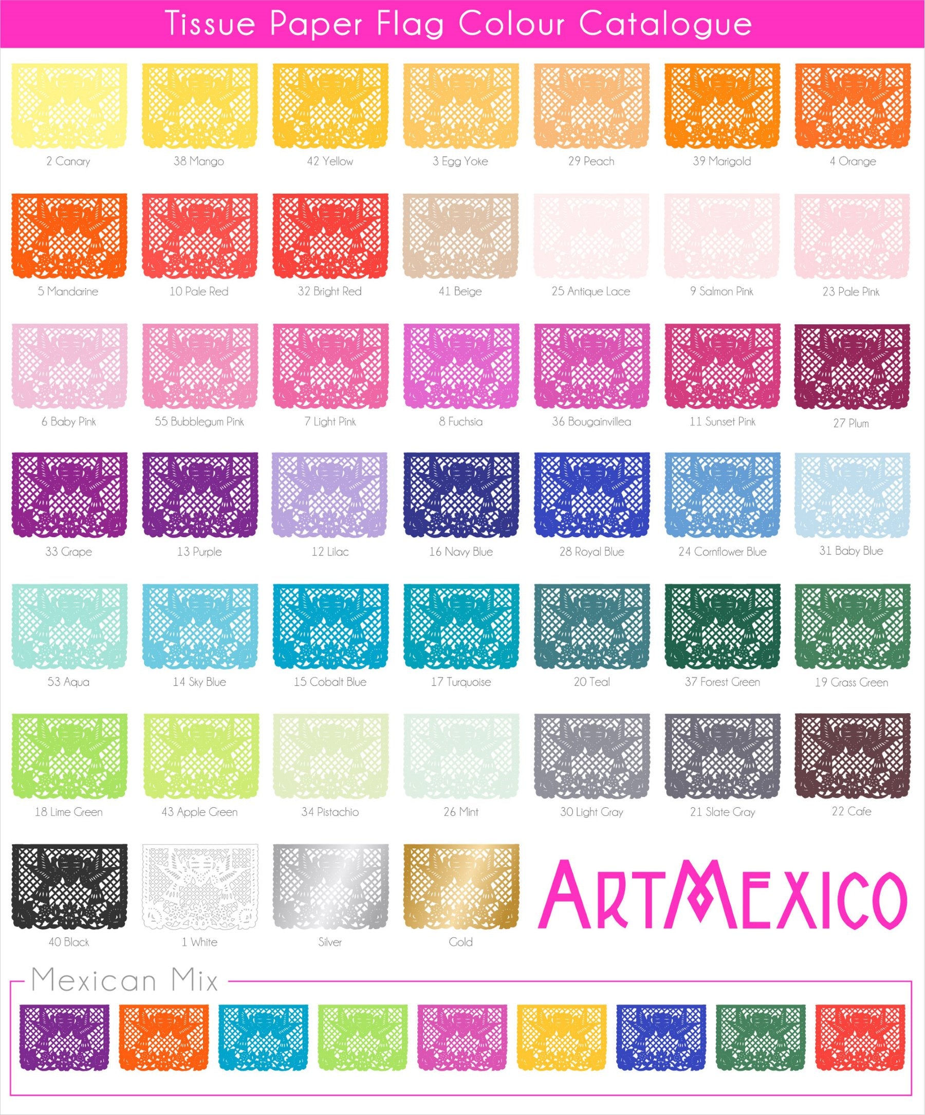 personalised birthday flag colours tissue paper papel picado flag colour catalogue