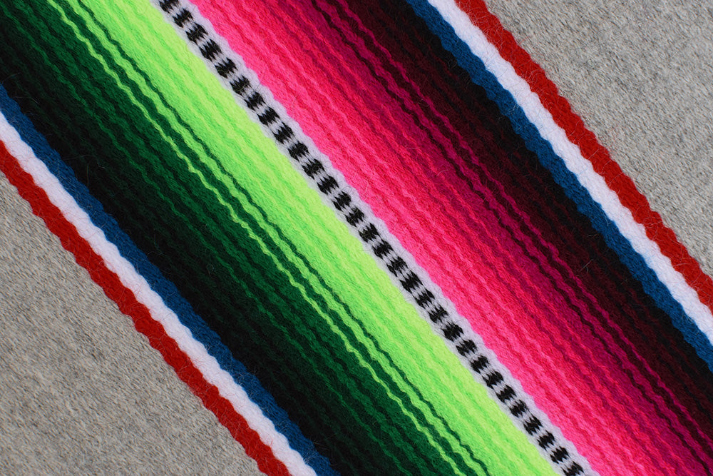 Sets de table mexicains | Sets de table Serape gris et multicolores | Lot de 4