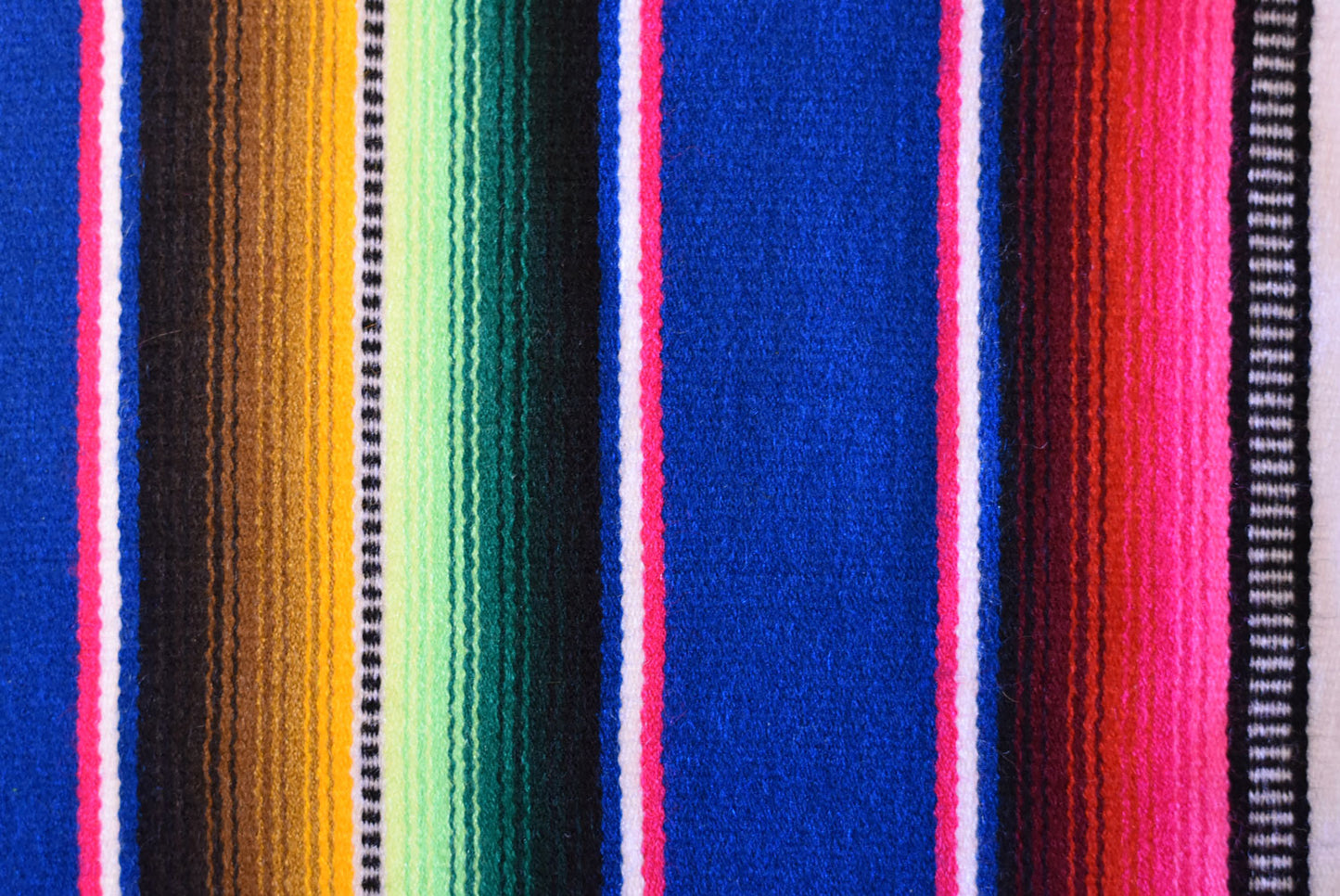 Mexican Placemats Set of 4 Serape Placemats Handwoven w Base Colours Yellow, Purple, Fuchsia, Dark Turquoise - ARTMEXICO