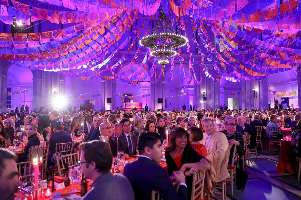 bespoke bunting, Brooklyn Museum venue with guests