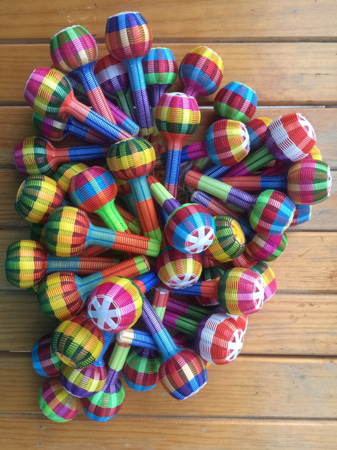 Wholesale Mexican Maracas/Rattles | PACK OF 10 | Great Fun Wedding Favours Perfect Noisemakers For Fiestas or Cute Children's Toys - ARTMEXICO