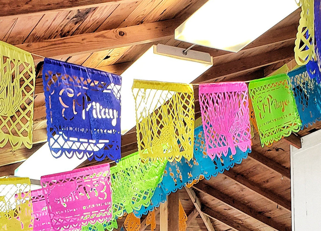 Papel Picado para restaurante mexicano, decoración de papel tisú personalizada con tu logotipo
