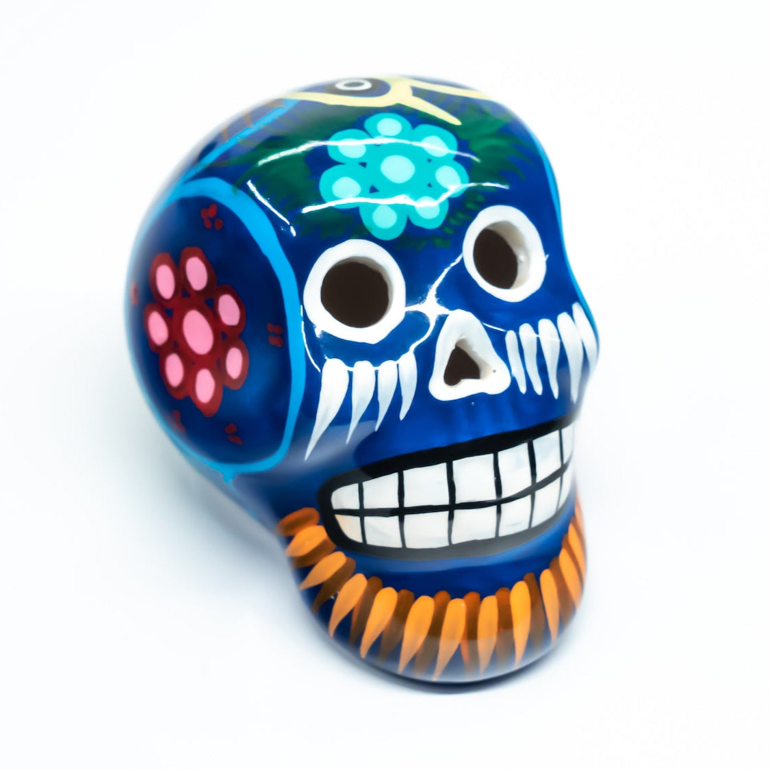 sugar skull ornament dark blue