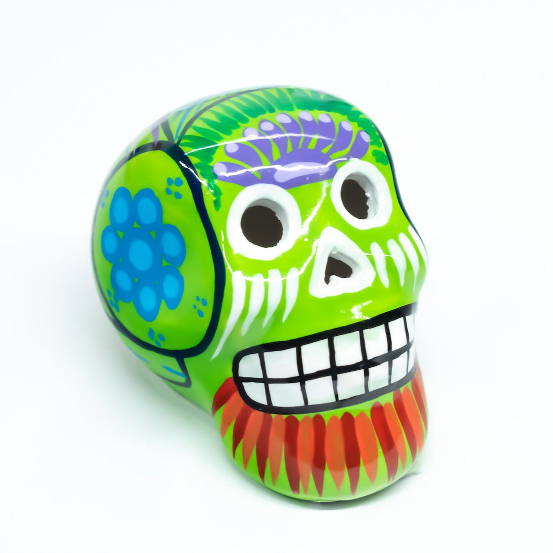 sugar skull ornament lime green
