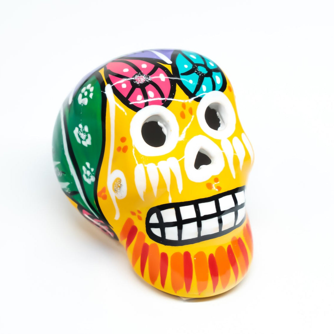 sugar skull ornament yellow