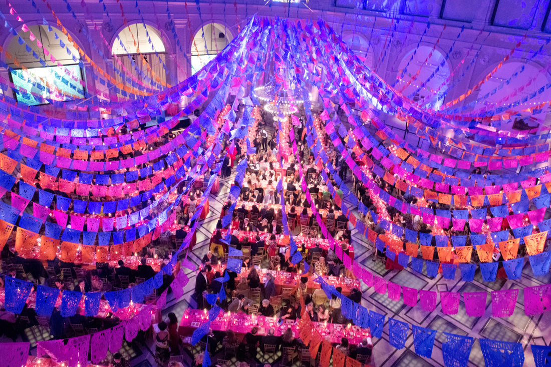 The Brooklyn Artists Ball x ARTMEXICO Event Decor papel picado bunting banners Photo Benjamin Lozovsky BFA