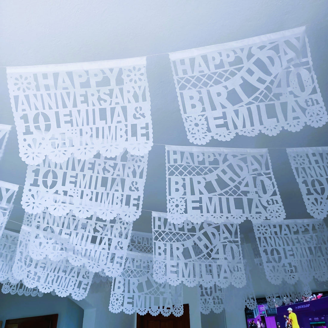 Personalised birthday bunting flags personalised with names and personal messages