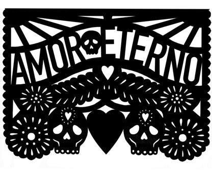 Banderines de papel picado personalizados del Día de Muertos con el logotipo de la empresa