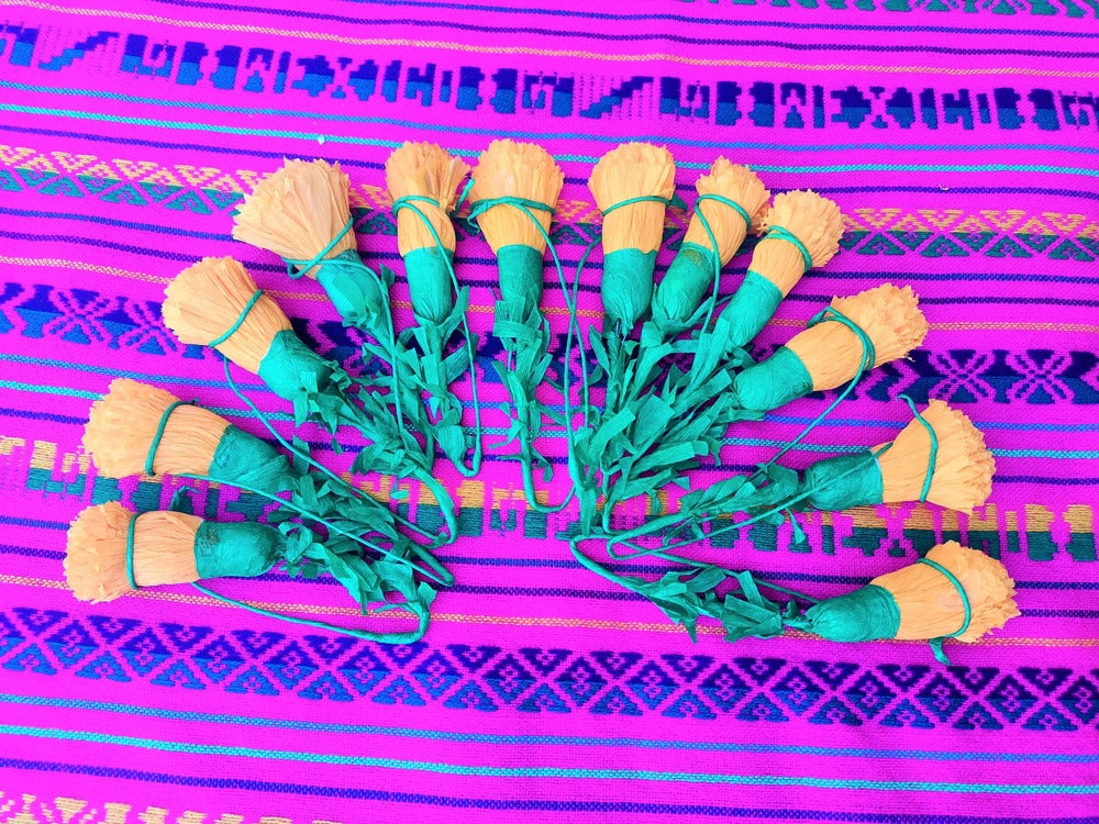 Paper Cempasuchil Marigolds Day of the Dead flowers set of 12 ready to ship