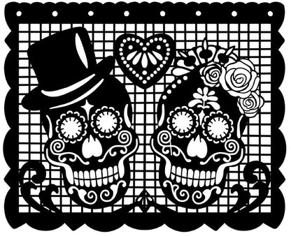 Banderines de papel picado personalizados del Día de Muertos con el logotipo de la empresa
