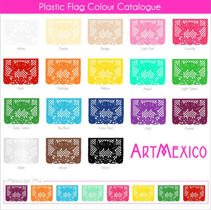 Custom Papel Picado with PLASTIC FLAGS