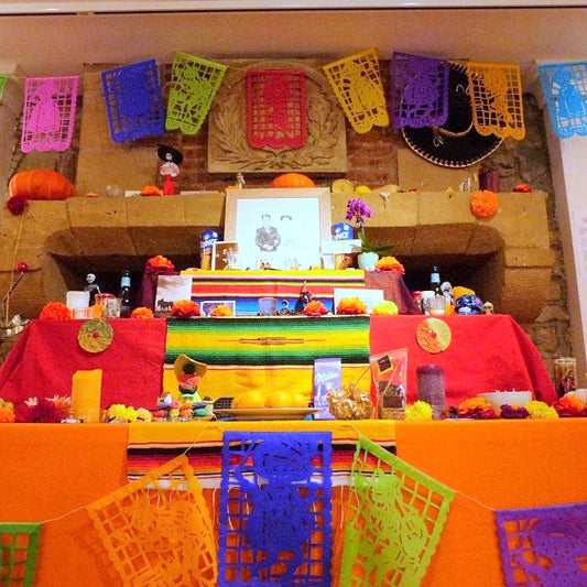 Day Of The Dead Banner Halloween Bunting | 5m / 16ft Papel Picado Banner with 16 Medium Flags