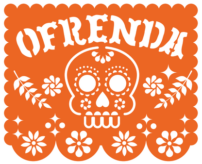 Banderines de papel picado personalizados del Día de Muertos con el logotipo de la empresa