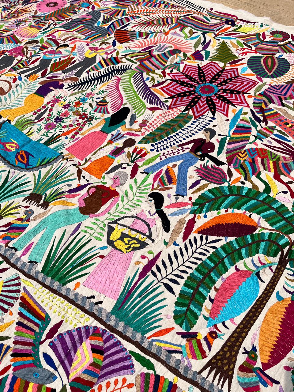 Otomi tapestry tenango Mexican wall art extra large
