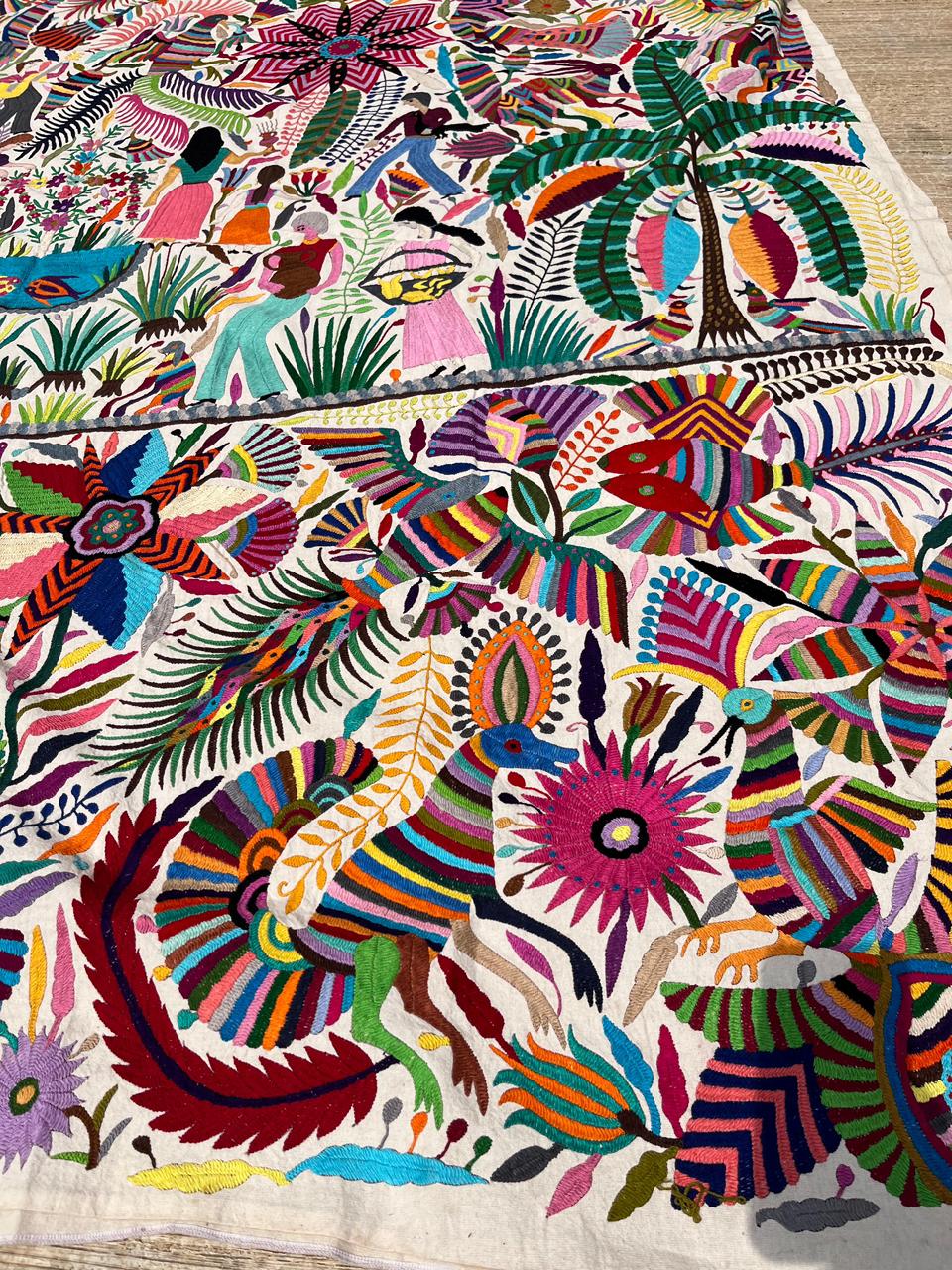 Otomi tapestry tenango Mexican wall art extra large