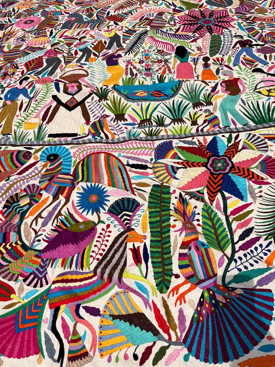 Otomi tapestry tenango Mexican wall art extra large