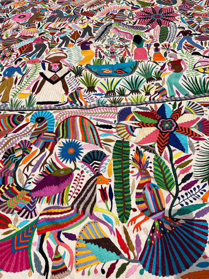 Otomi tapestry tenango Mexican wall art extra large