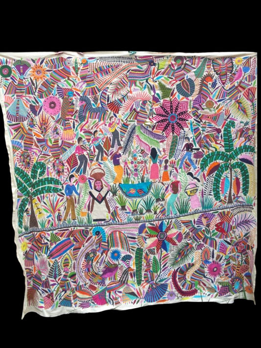 Otomi tapestry tenango Mexican wall art extra large