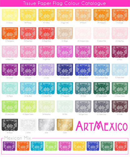 Décoration de guirlande en papier de soie Papel Picado personnalisée pour mariage mexicain, disponible en plusieurs couleurs