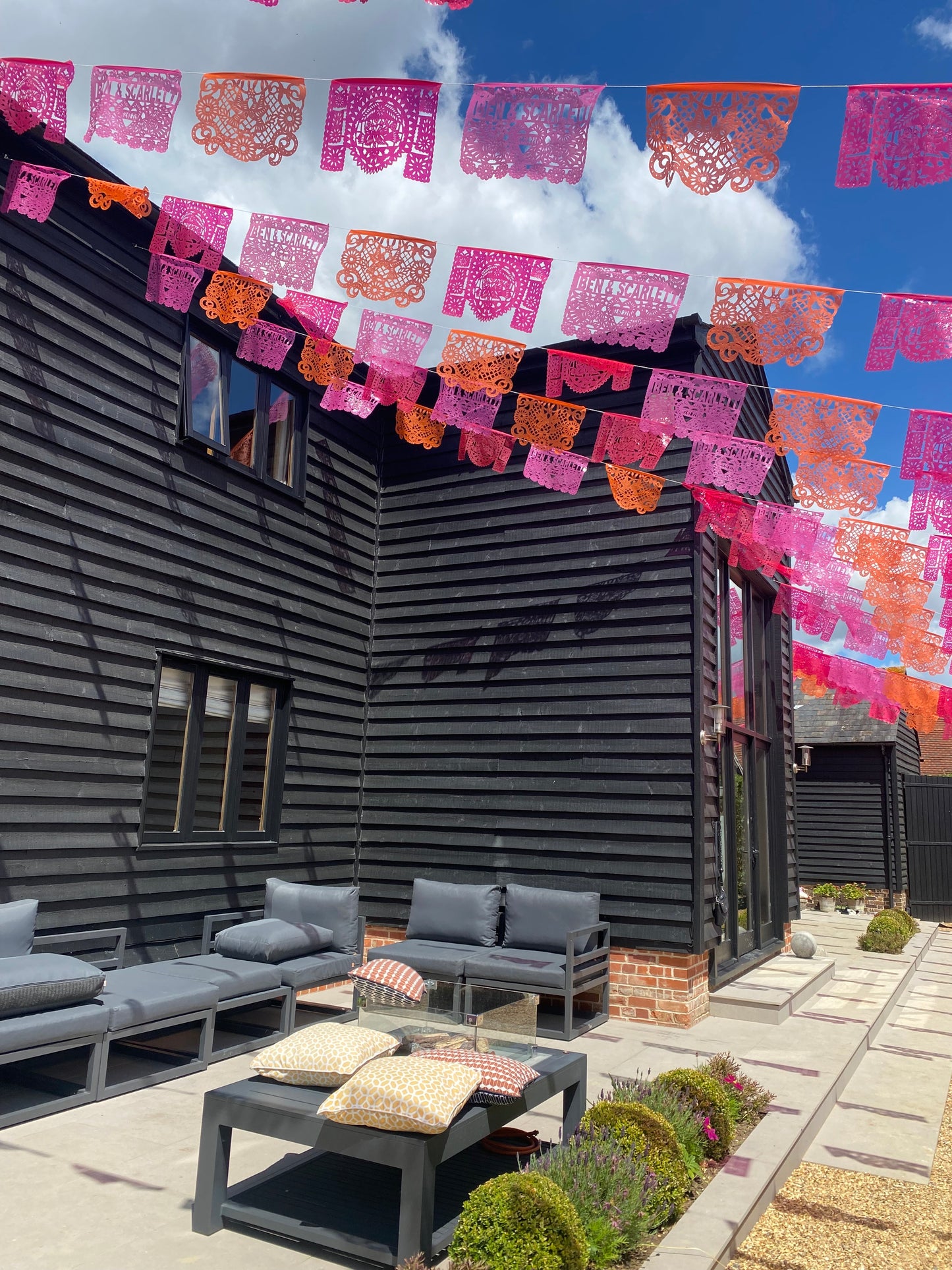 Guirlande de papier picado mexicaine personnalisée pour mariage en plastique coloré