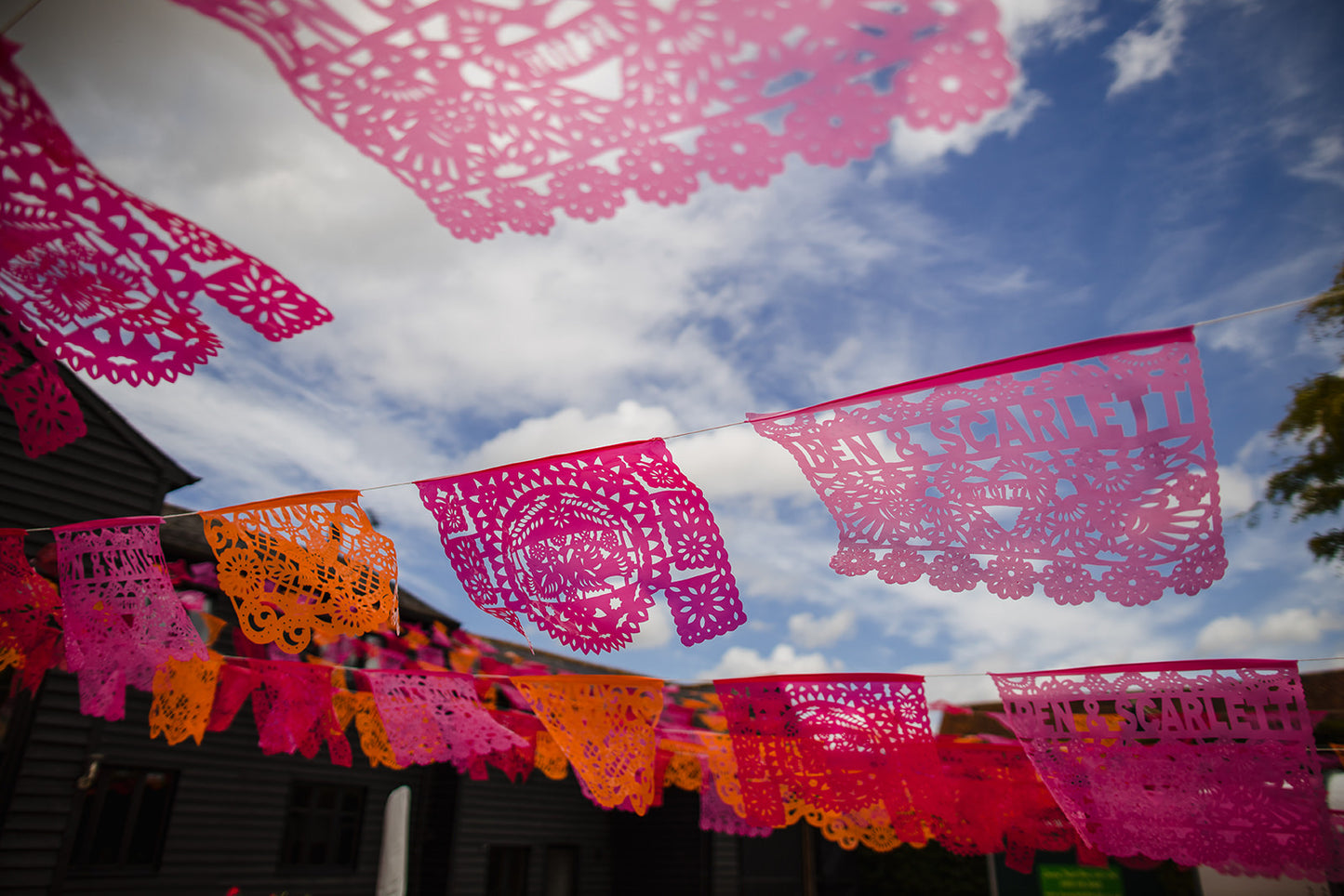 Guirlande de papier picado mexicaine personnalisée pour mariage en plastique coloré