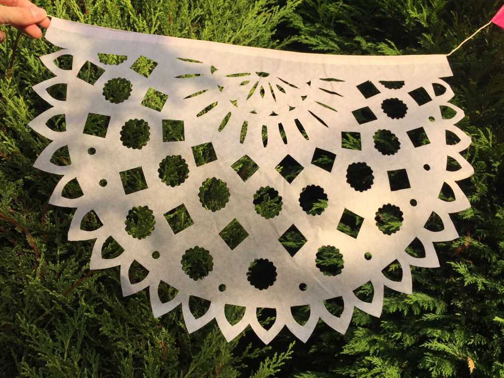 Guirlande de fanions en papier rose pour décorations de fête | 5 m (16,4 pi) Guirlande avec 10 grands drapeaux