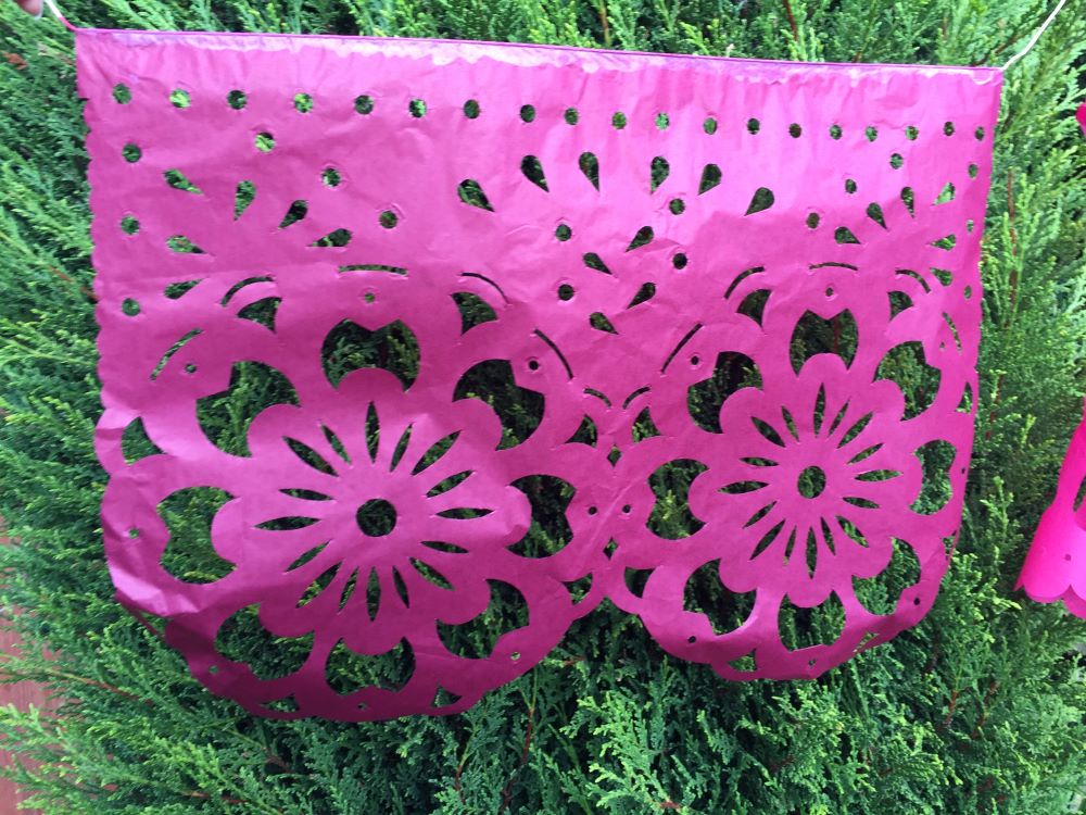 Guirlande de fanions en papier rose pour décorations de fête | 5 m (16,4 pi) Guirlande avec 10 grands drapeaux