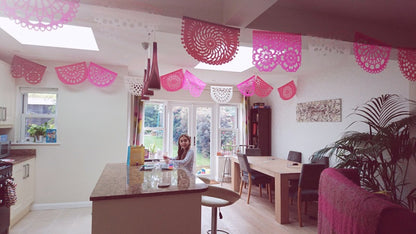 Pink Paper Bunting Party Decorations