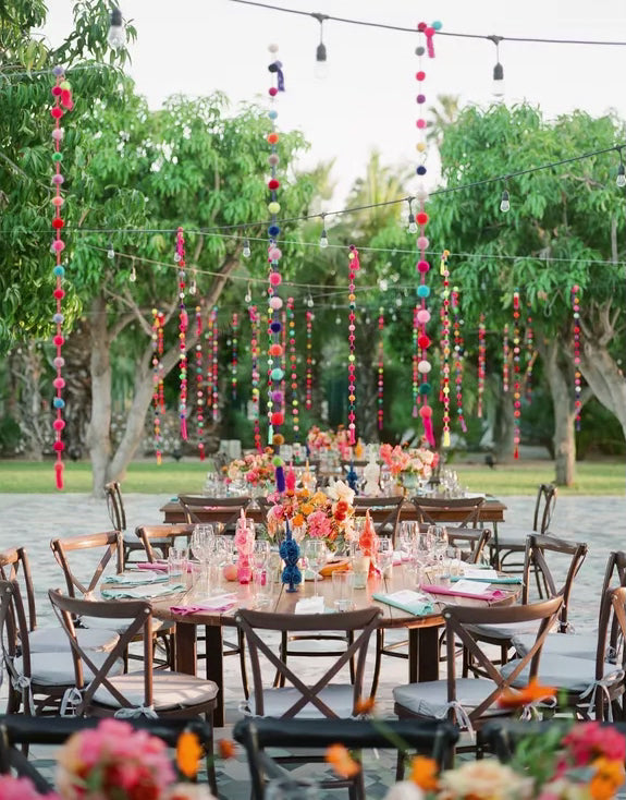 pom pom wedding garland decorations
