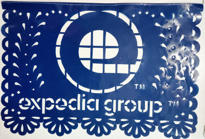 custom papel picado plastic flag we made for our client Expedia