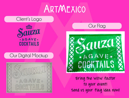 custom papel picado plastic flag we made for our client Sauza