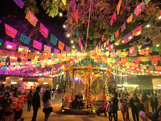 Day of the Dead Papel Picado | Traditional Day of the Dead Party Decor | 5m/16ft with 10 Large Flags