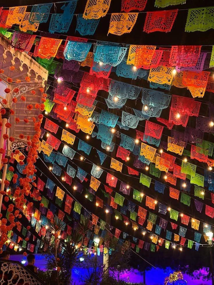 Tag der Toten Außen Dekorationen Plastik Papel Picado