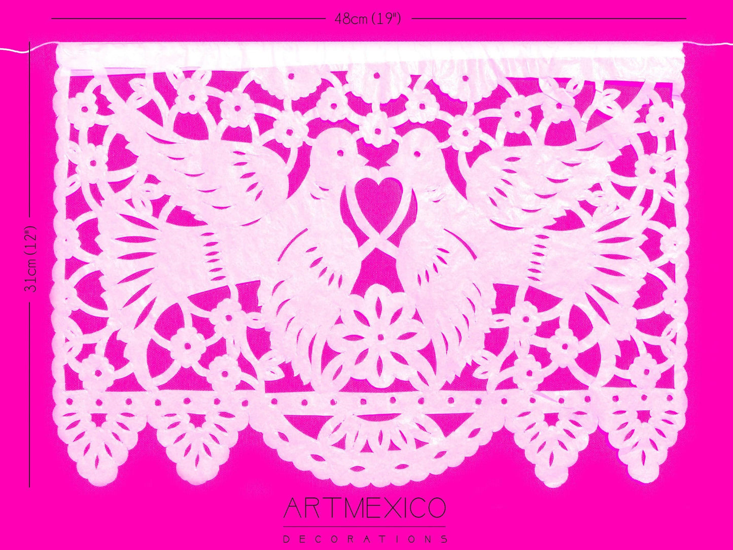 Papel Picado Wedding Banners – Waterproof White Mexican Decor
