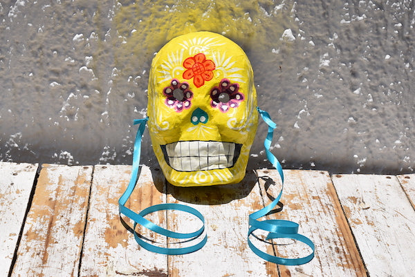 Mexican Skull Masks - 10 Muli-Coloured Handmade Masks